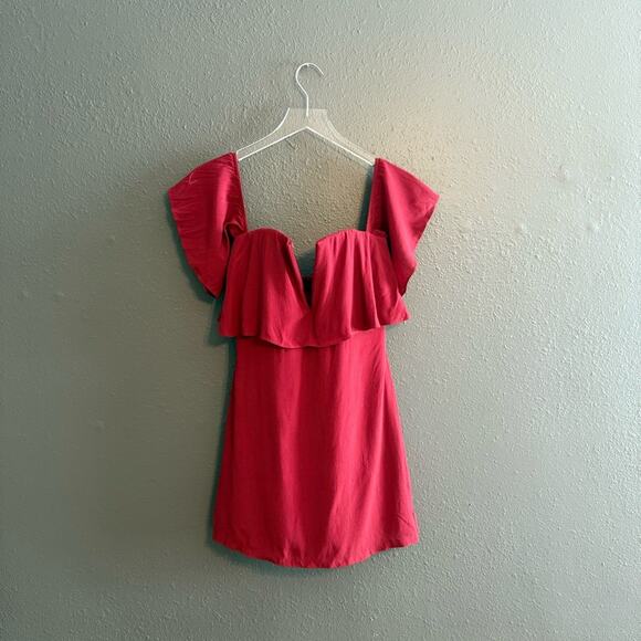 Lovers & Friends Red Off Shoulder Mini Dress Size S - Picture 2 of 6
